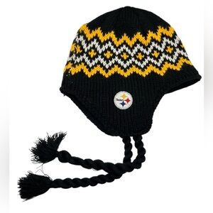 NFL Team Apparel/Reebok - Pittsburgh Steelers knit beanie w/ tassels - Size OS